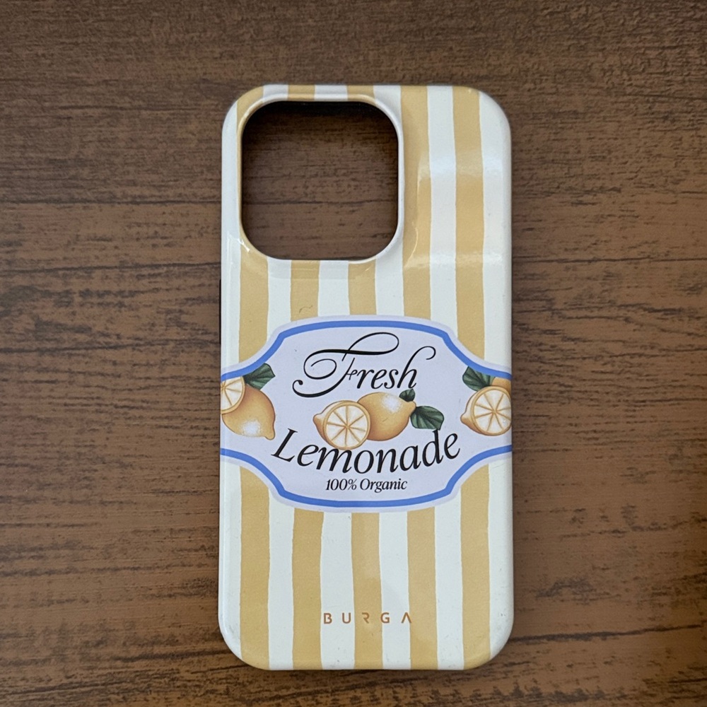 Burga Fresh Lemonade Phone Case - Yellow and White